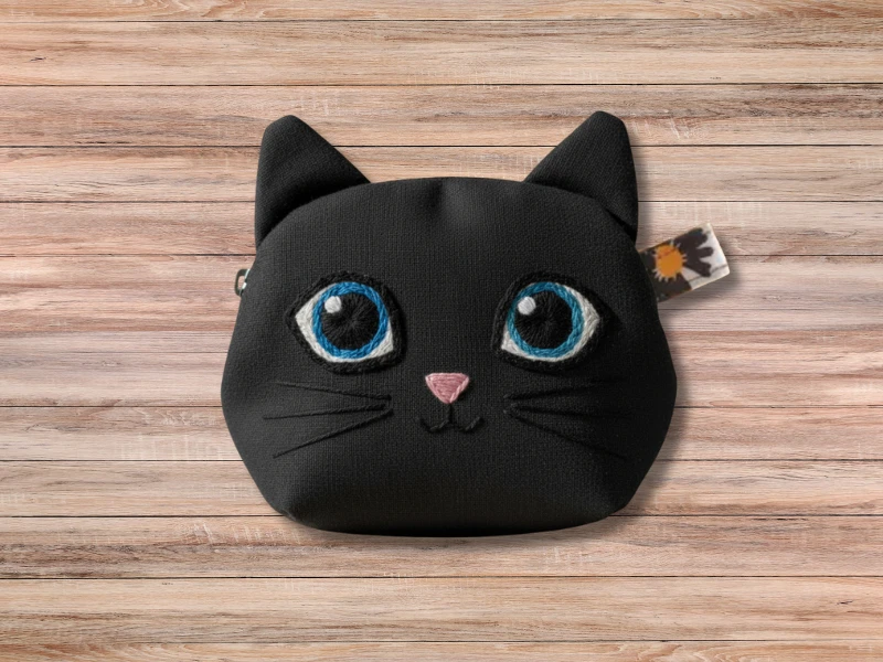 diy gato monedero tela