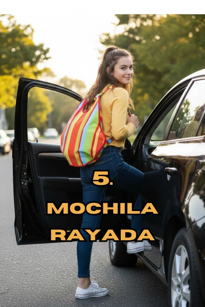 mochila rayada diy