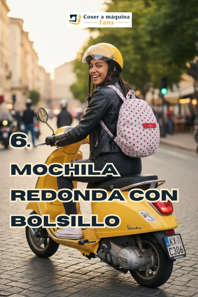 mochila redonda con bolsillo