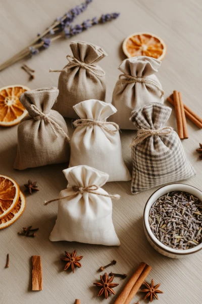 saquilos de tela aromaticos