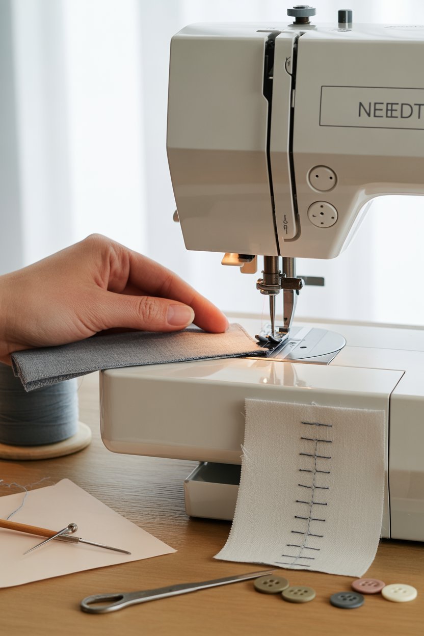 Enhebrado automático y ojaladora