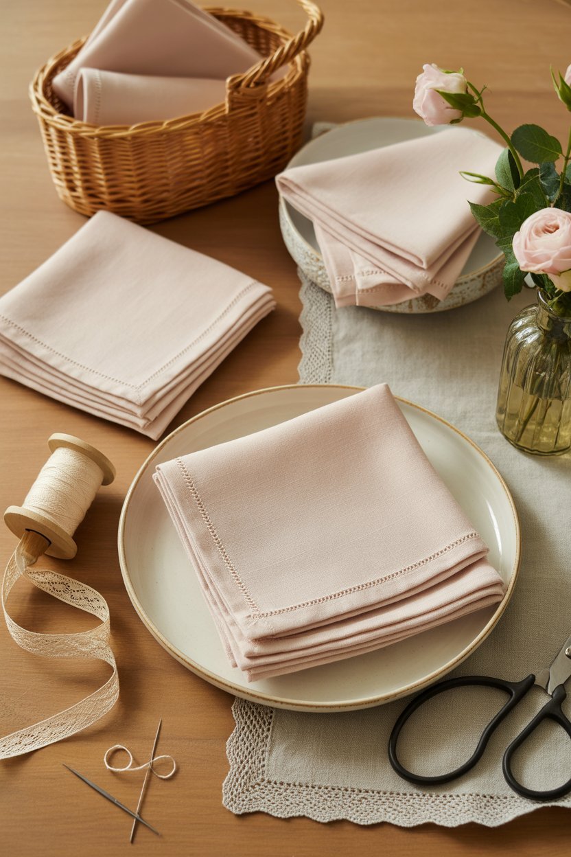 Set de servilletas románticas con encaje