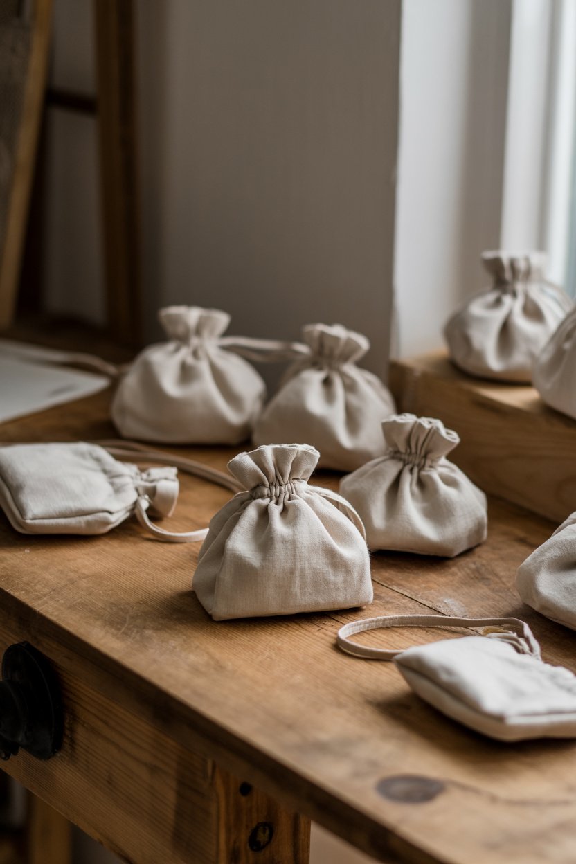 Bolsitas de tela para pétalos y recuerdos