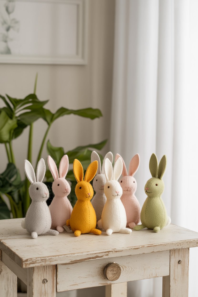 Conejitos de fieltro rellenos
