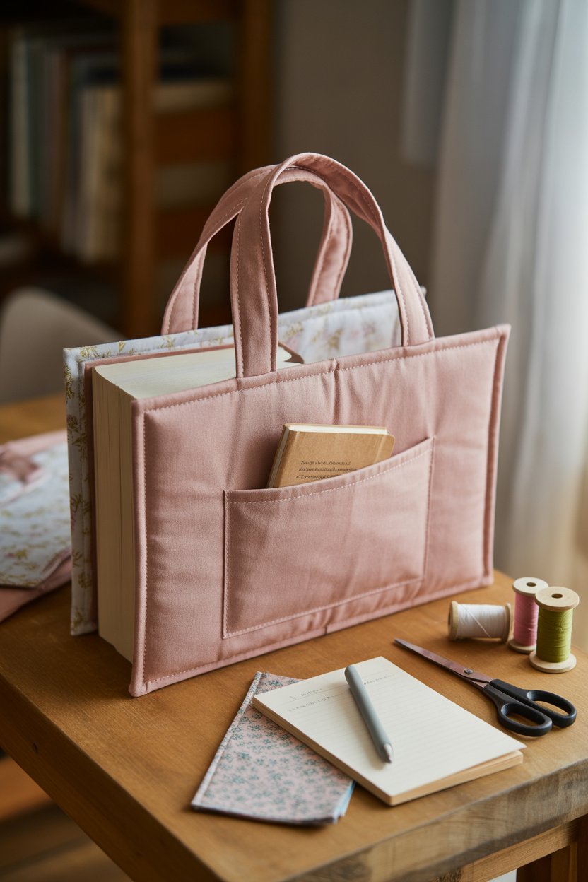 Funda acolchada para libro con asas