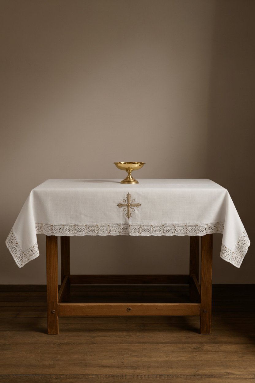 Paños de altar con encaje reciclado