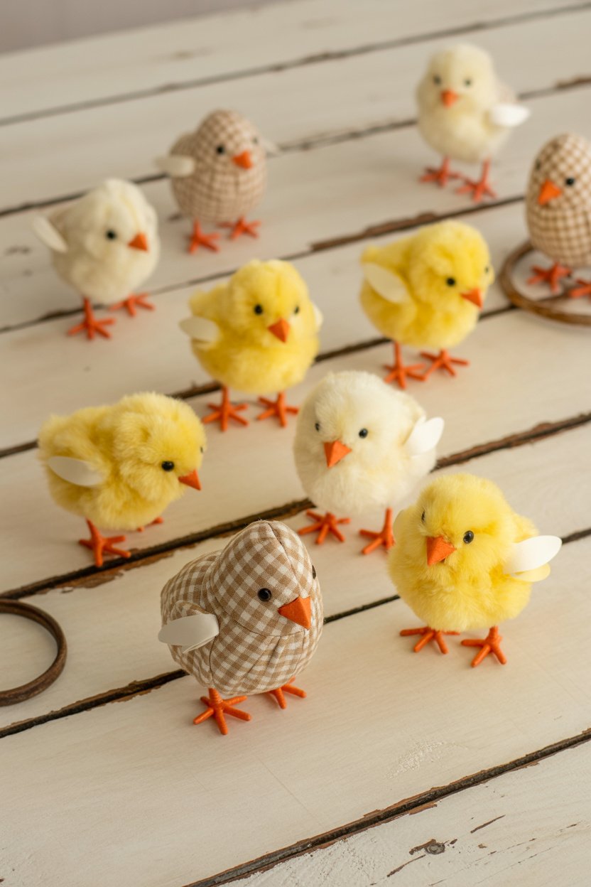 Pollitos de retazos con ojos de botón