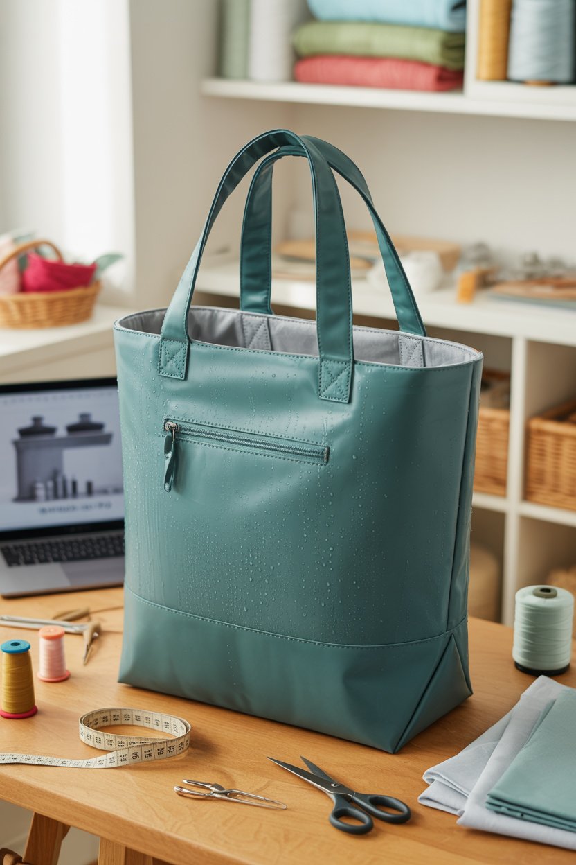 Bolsa tote impermeable con base rígida