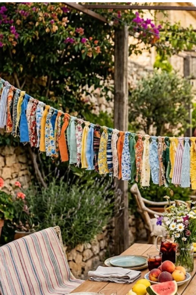 guirnalda de tela costura DIY verano