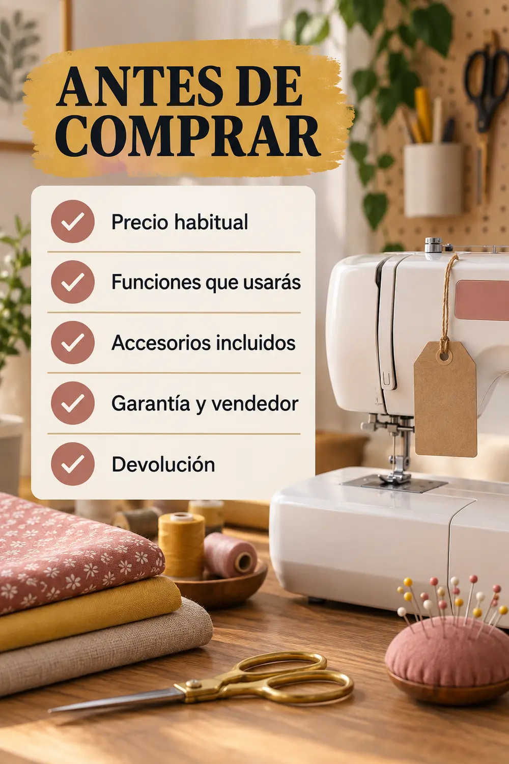 Comprobaciones antes de comprar una máquina de coser en oferta