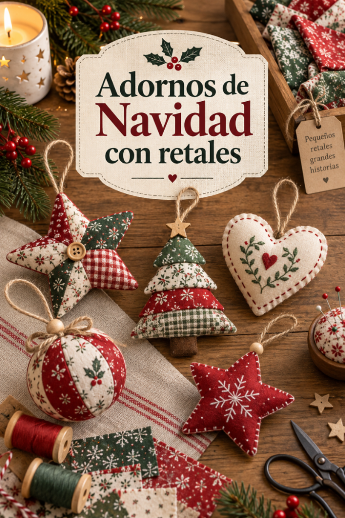 ideas adornos tela navidad
